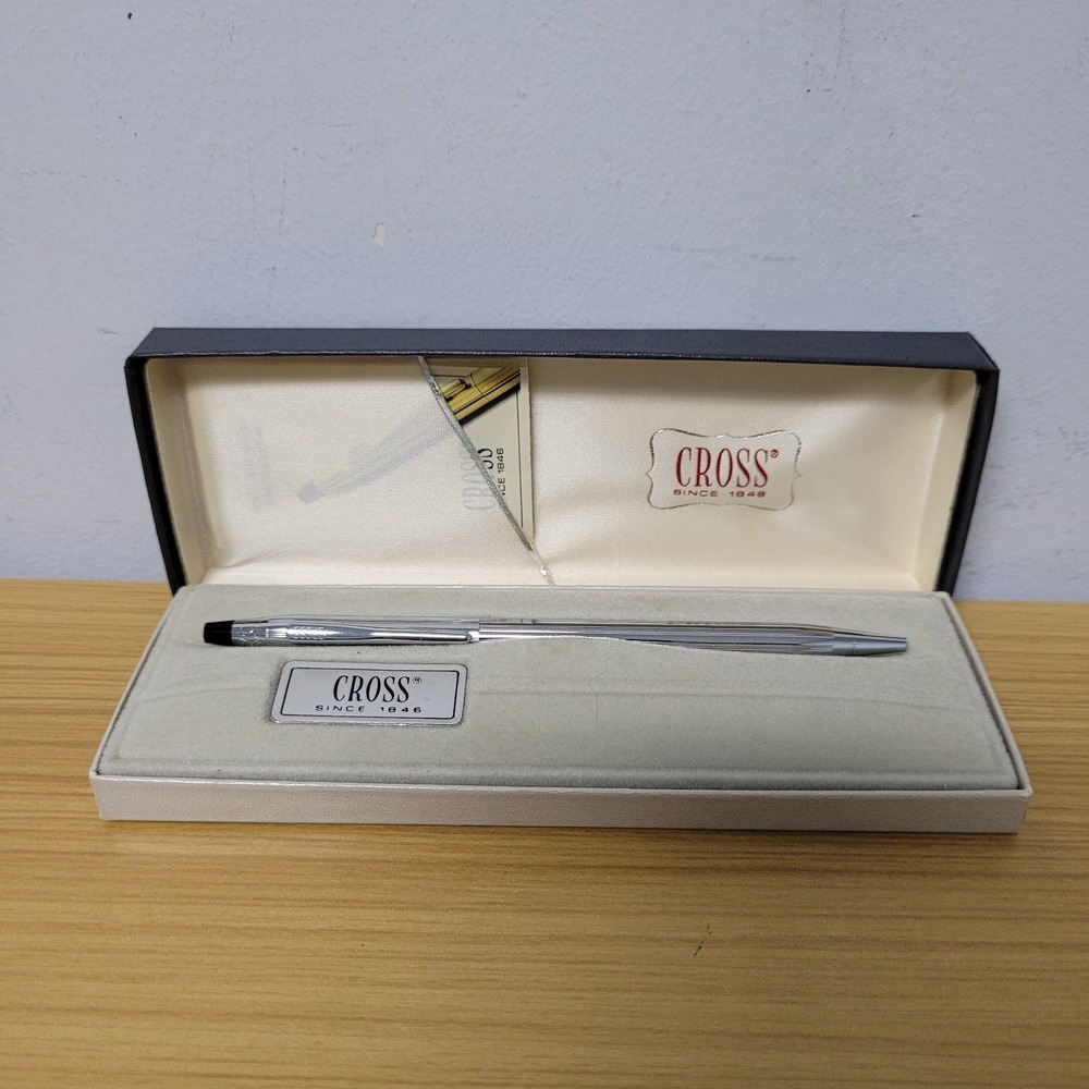 Cross Lustrous Chrome Ball Pen 3502 Box Twist Vintage
